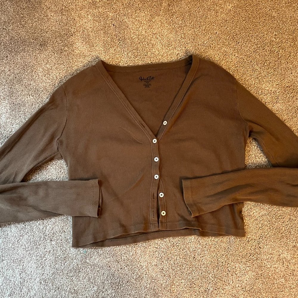 John Galt brown long sleeve button up